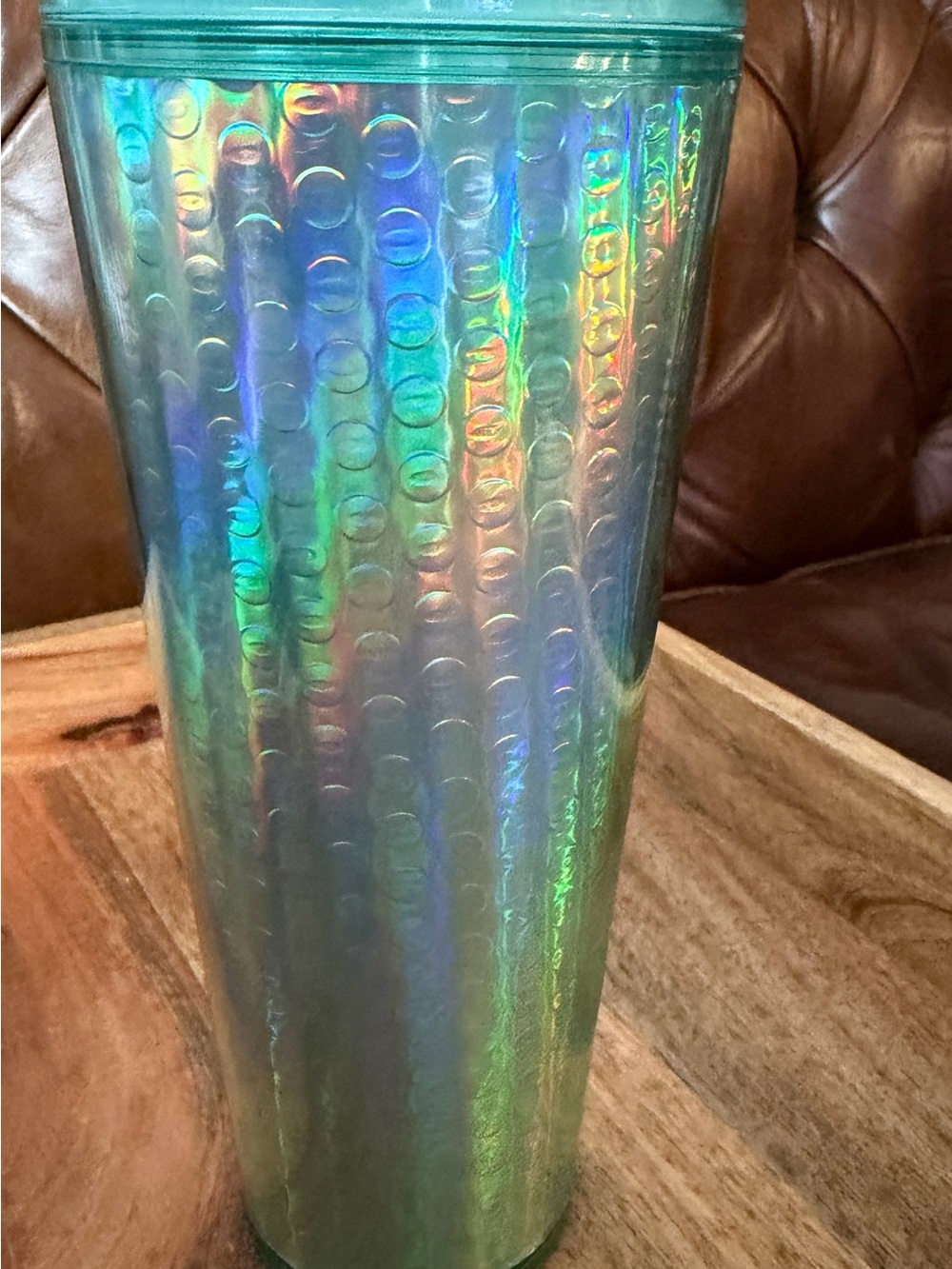 Iridescent Green Holographic Tumbler - Home Accents